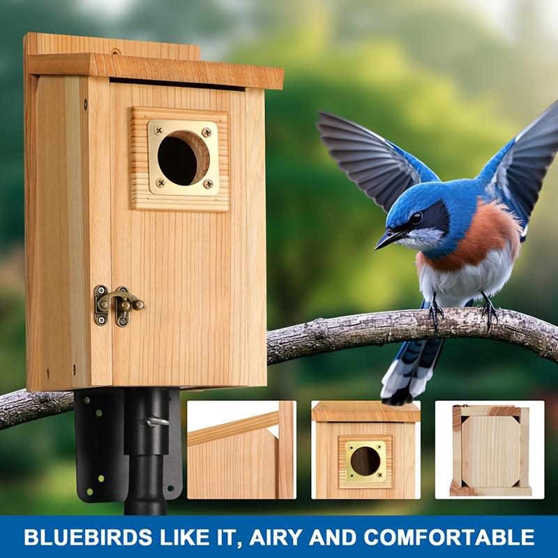 Aparato de 2 Casas de Pájaros Hechas a Mano en Ciprés Natural: Duraderas y Ecológicas para Jardines, Balcones o Patios — imagen 7