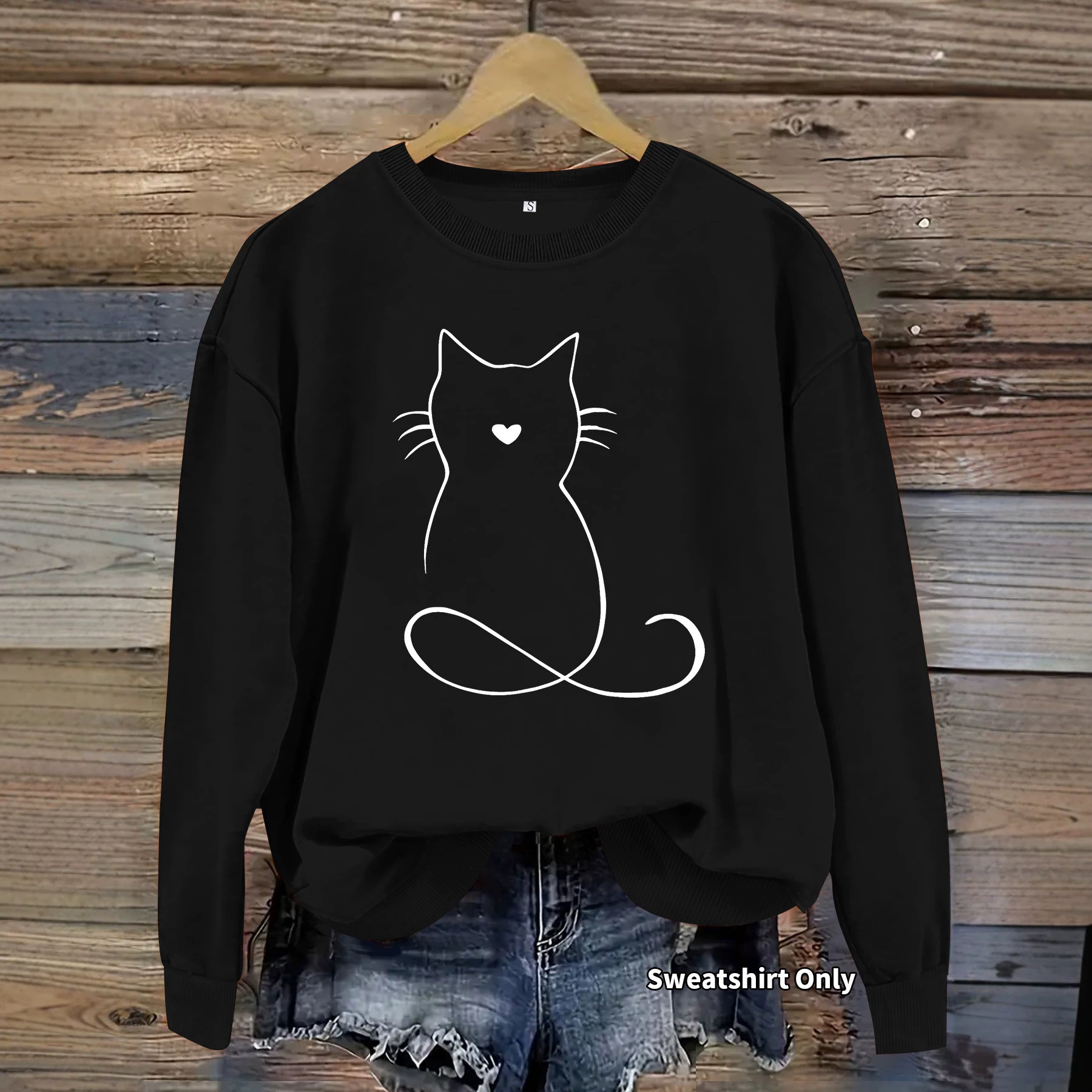Printed hoodie with kitten pattern — image 6