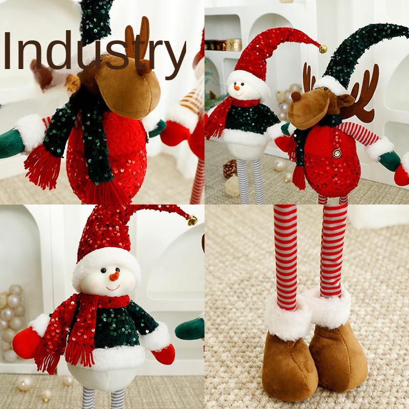Standalone Christmas Standing Stretch Dolls, Hotel Window Display Snowman Reindeer Plush Toys Decorations — image 4