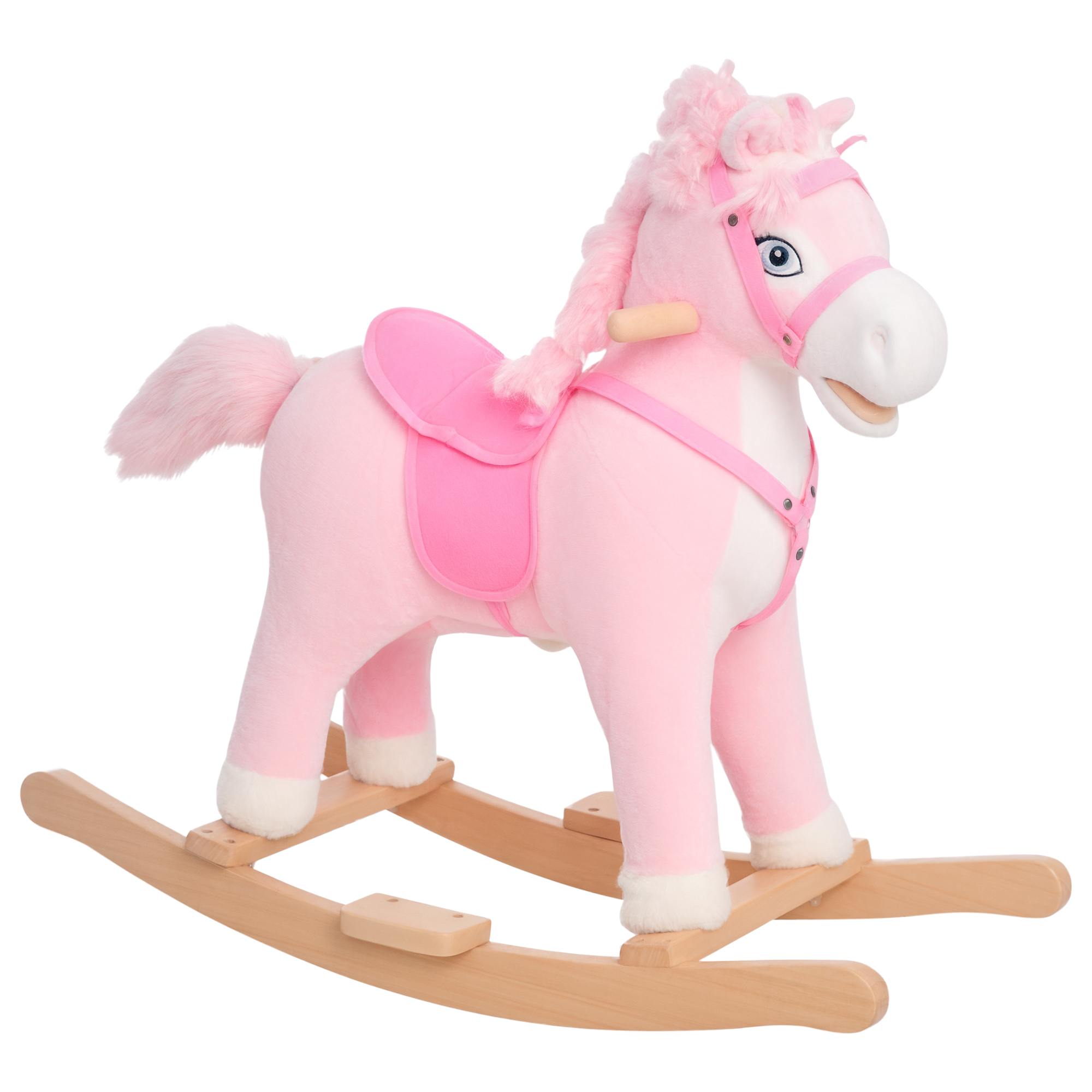 Plush Rocking Horse, Realistic Sounds, Swinging Tail, Pink, Ideal Birth Gift, Joyful Engaging, For 3 Years — image 1