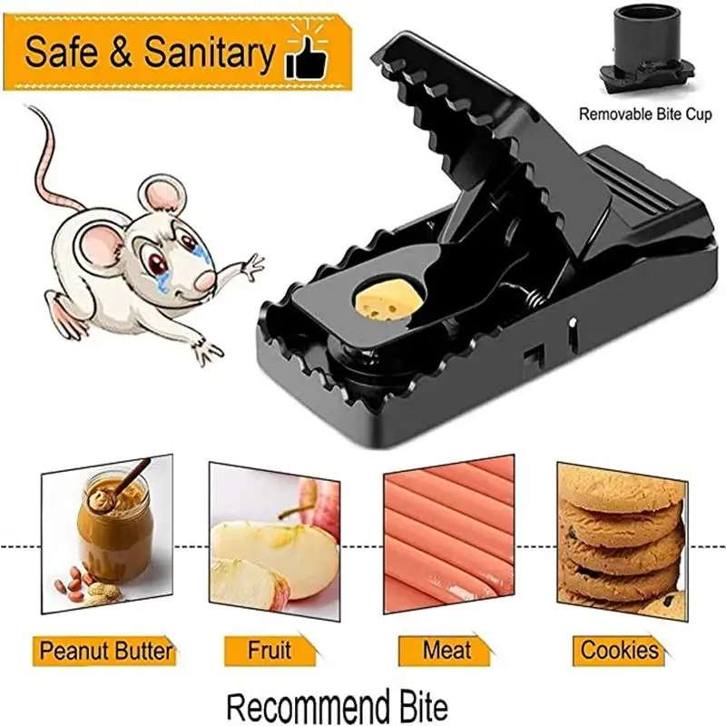 Black Reusable Plastic Mouse Trap Traps Rodent Catcher Home Mousetrap Killer Mouse Snap Traps Rodent Catcher — image 5