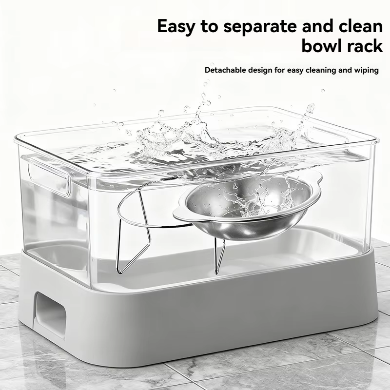 Stainless Steel Pet Bowl Slanted Anti Cervical Spondylosis for Cats and Dogs Dual Use Feeder — image 6