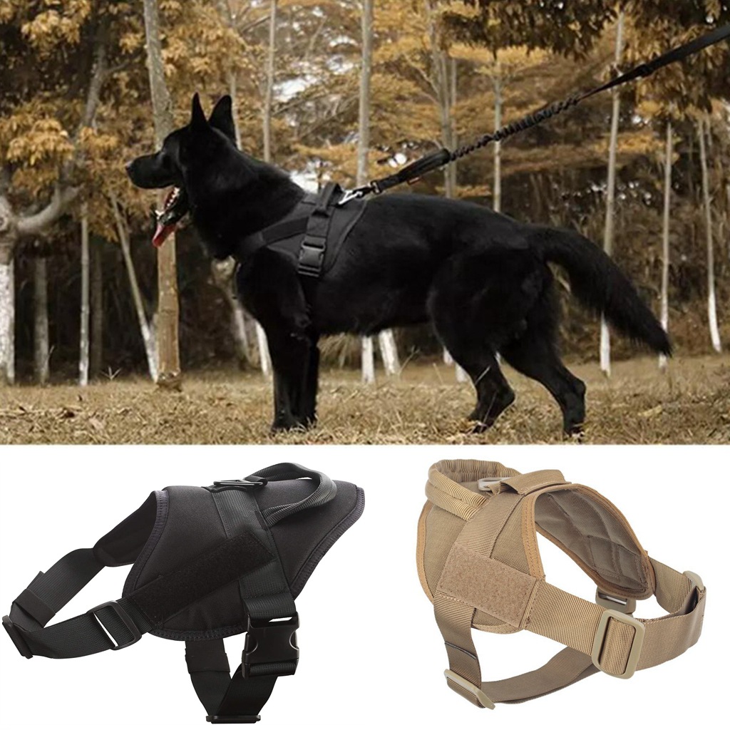 Vestigio Táctico para Perros de Nylon Exterior Resistente al Agua Vestimenta Canina Grande y Mediana para Entrenamiento con Cinturón de Pecho y Trazo — imagen 1