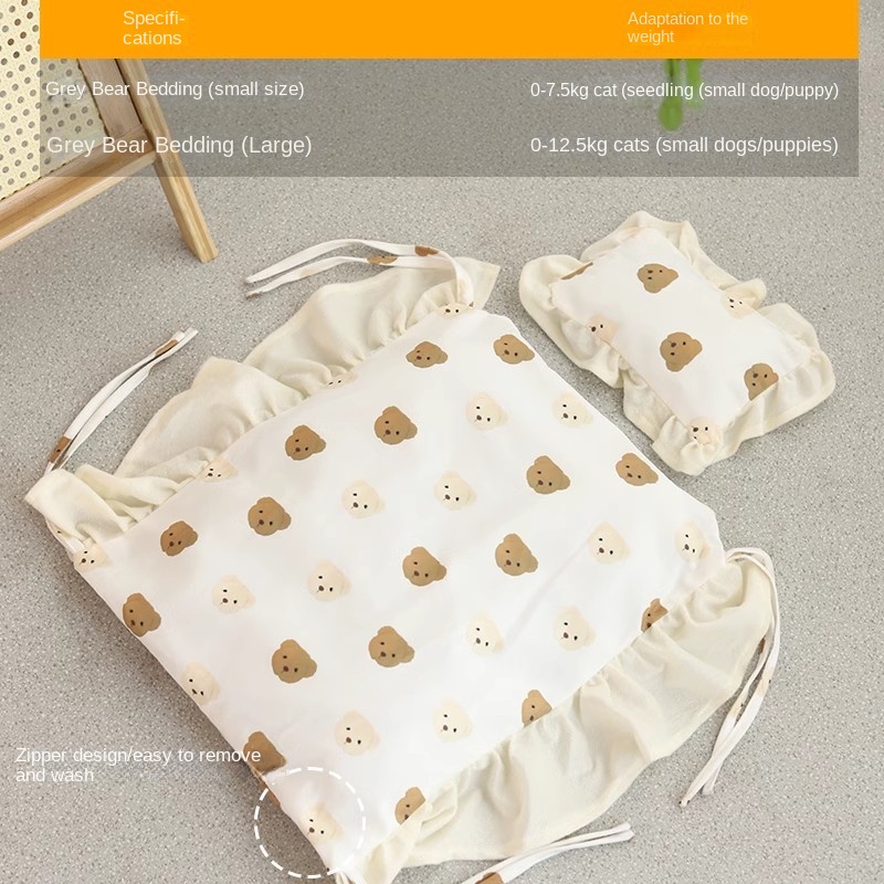 Cat Bed Universal Pet Bed Pet Nest Dog Nest Removable Solid Wood Bed Cute Kitten Princess Bed Pet Supplies — image 12
