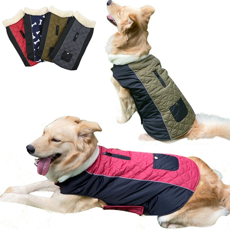 Pocket Autumn and Winter Pet Clothes Cotton Coat Double-sided Can Wear Dog Vest Reflective Waterproof Design Dog Clothing — image 3