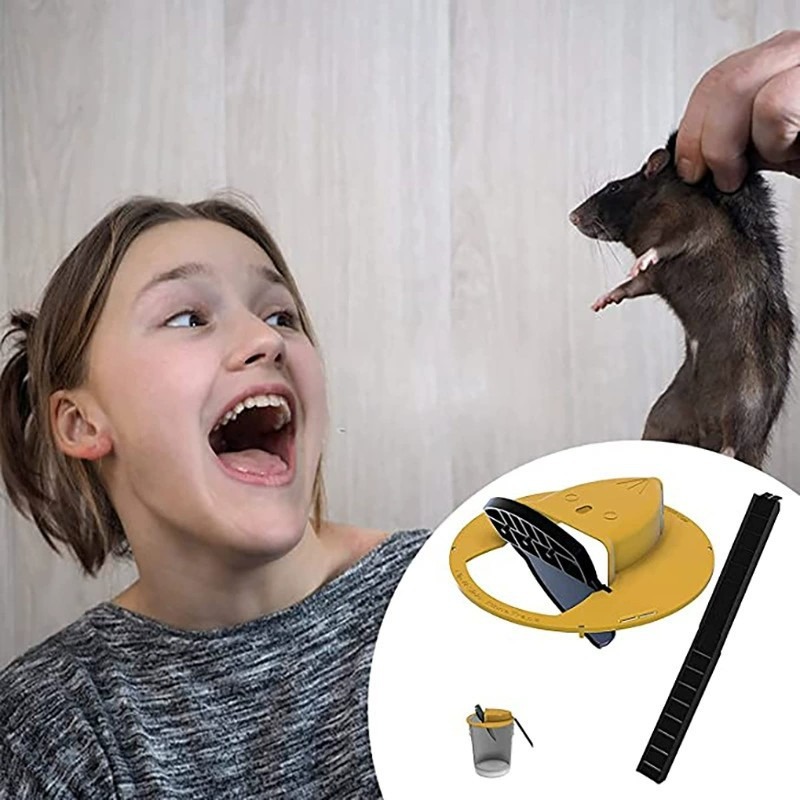 Mice Mouse Trap Bucket Flip Lid, Mouse Trap Bucket Indoor Outdoor, Humane Mouse Trap, Mouse Trap Bucket Lid Auto Reset — image 1
