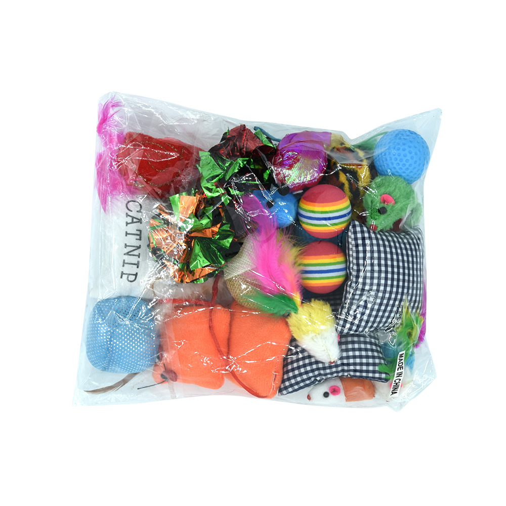 Pet Cat Toy Set Catnip Bag Rainbow Ball Colorful Mouse 24-Piece Toy Set — image 5