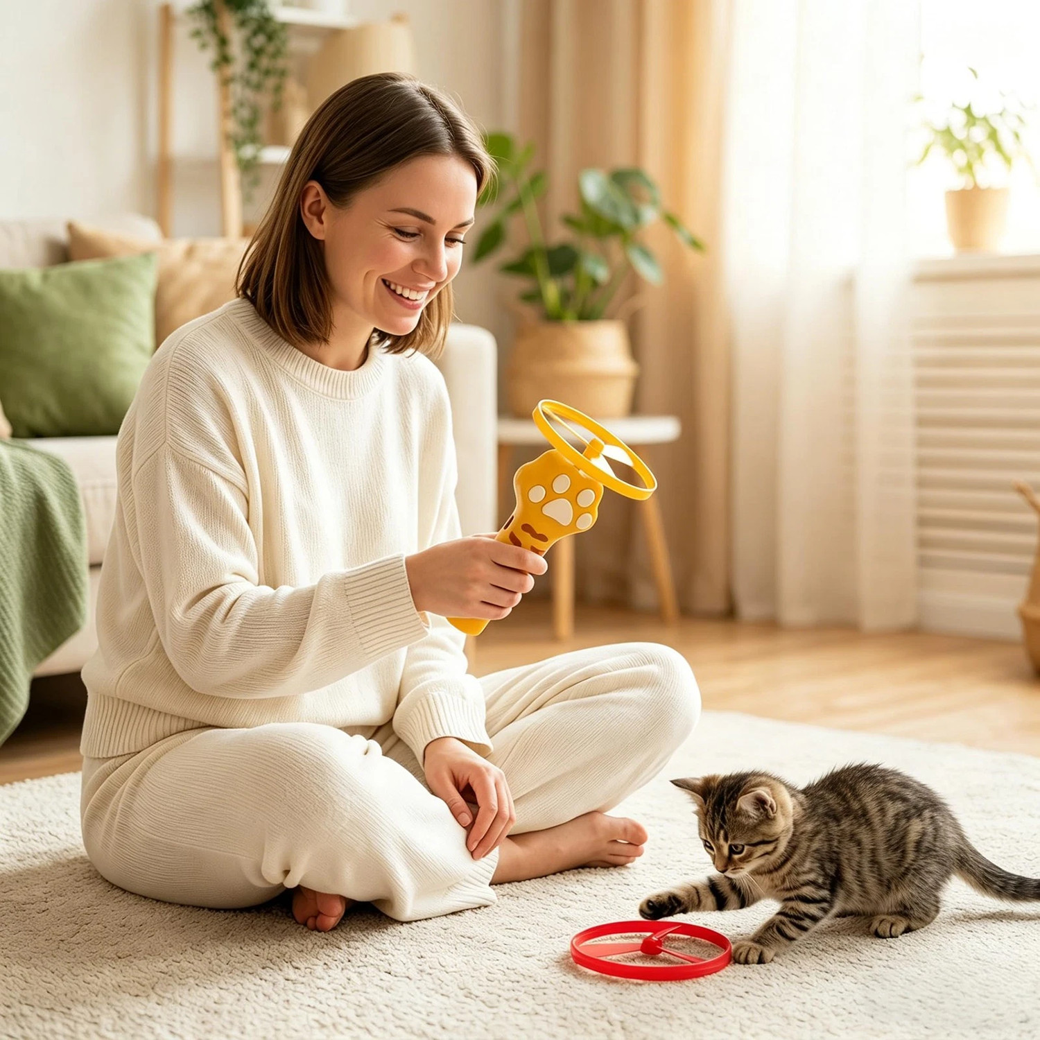 Cat Fetch Toy Flying Disc Launcher Rechargeable Interactive Cat Toys & 10 Discs — image 13