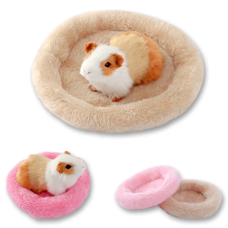 Hamster Bed Pad Pet Nest Plush Soft Warm Cotton Nest Pad Hamster Hedgehog Chinchilla Rabbit Small Pet Sleeping Mat Pet Supplies — image 1