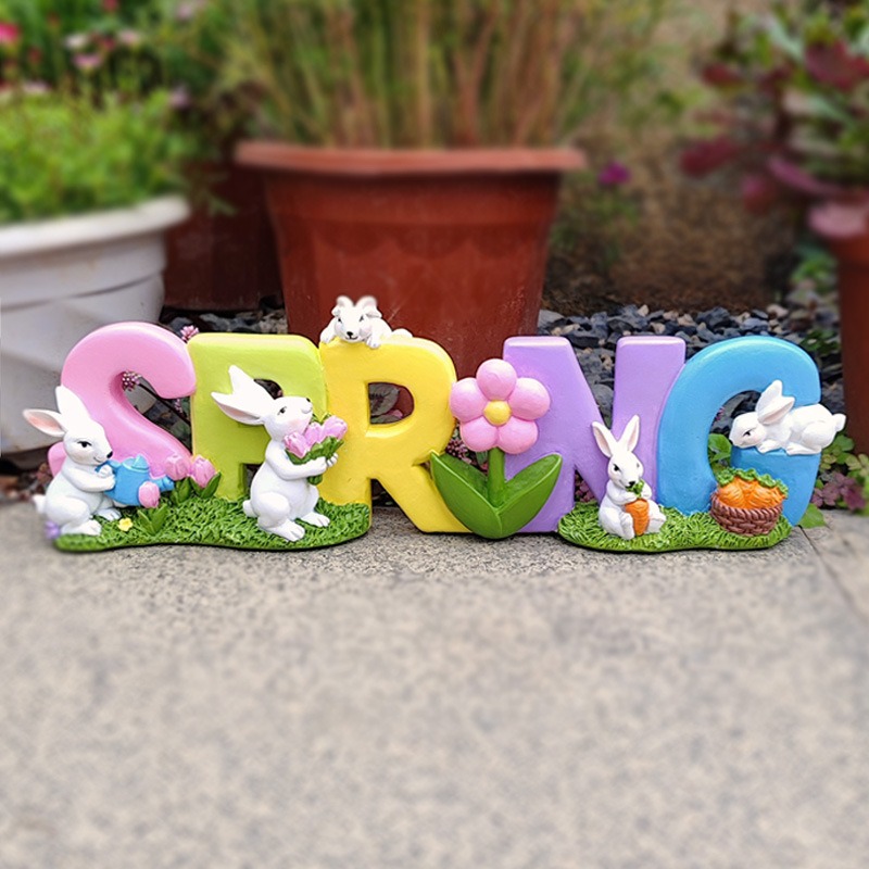 Cartas de letras creativas para conejos decoraciones jardín exterior — imagen 3