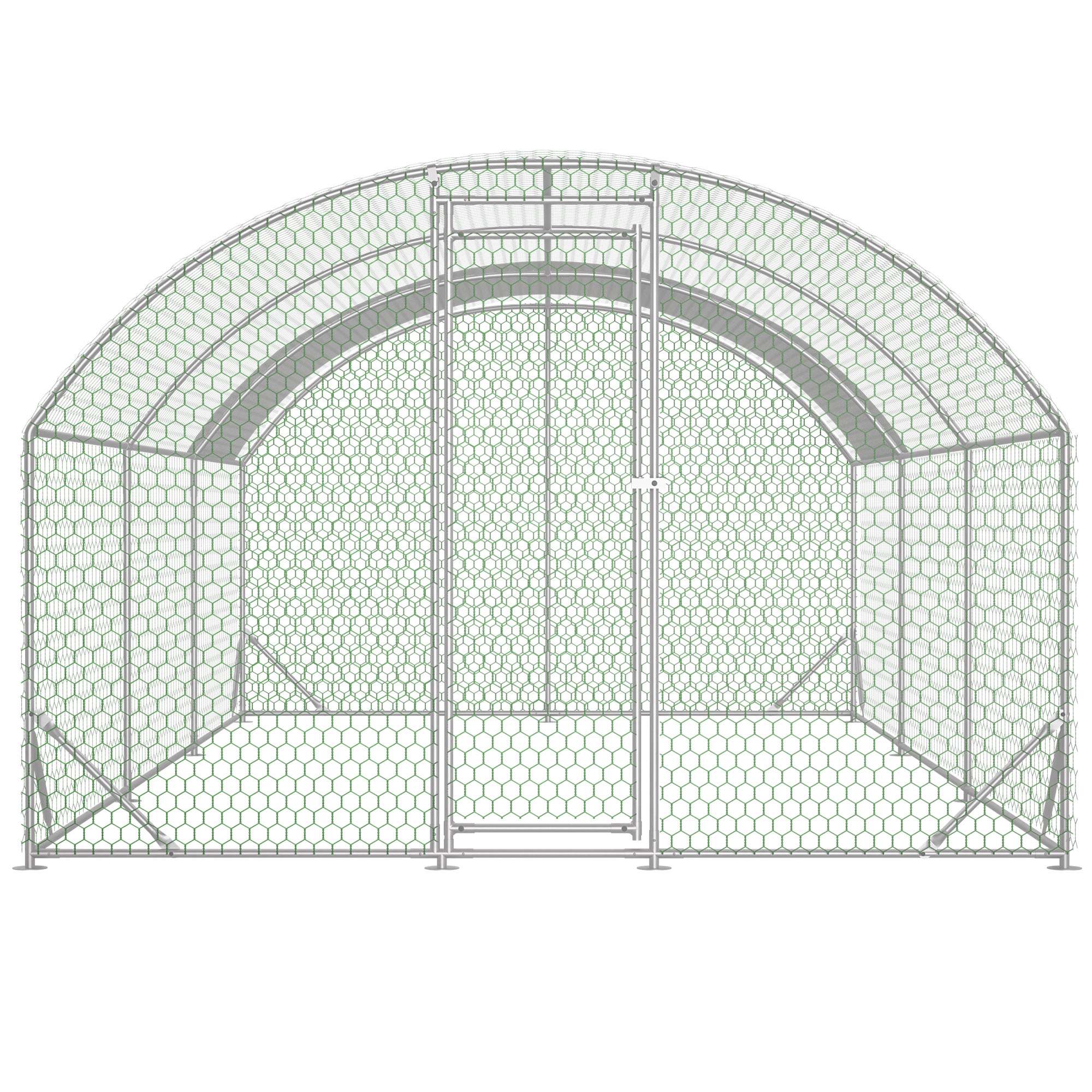 Large Chicken Coop Metal Chicken Run With Waterproof And Anti-UV Cover, Dome Shaped Walk-in Fence Cage Hen House For Outdoor And Yard Farm, 9.84 X 19.68 X 6.56 Ft — imagen 2