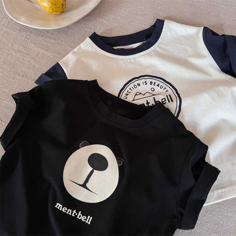 Kids Short Sleeve T-Shirt Color Block Bear Cartoon — image 2