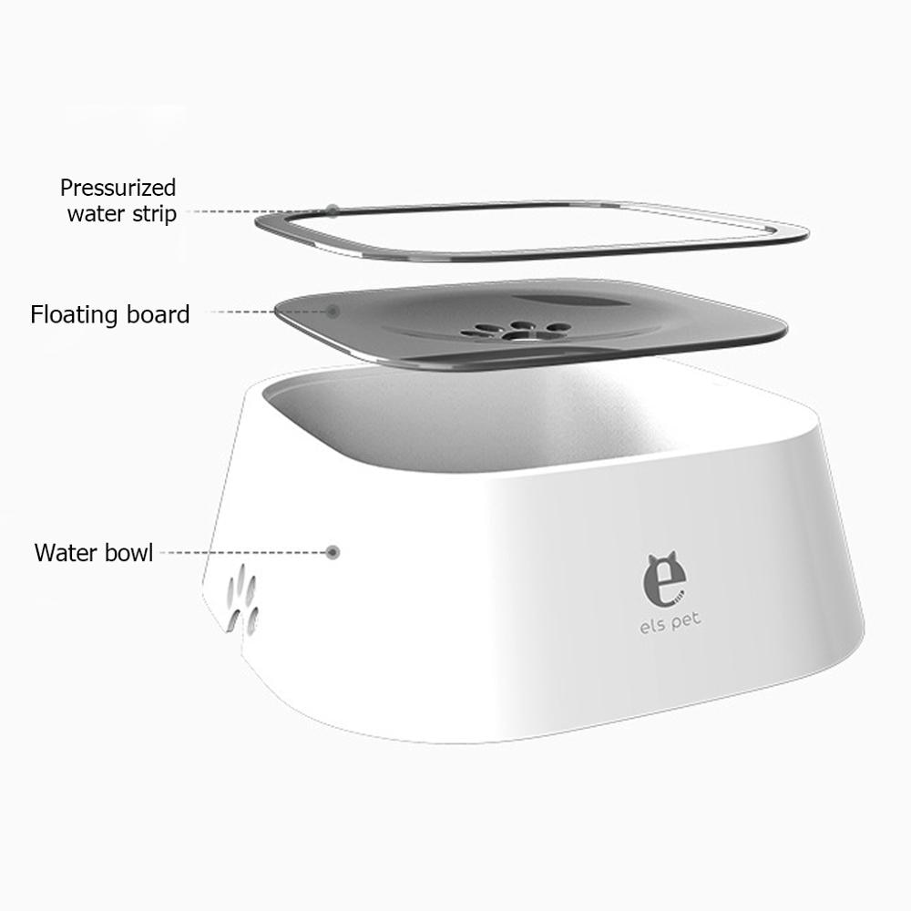 Dog Drinking Water Bowl 1.5L Floating Non-Wetting Mouth Cat Bowl Without Spill Drinking Water Dispenser ABS Plastic Dog Bowl — image 2
