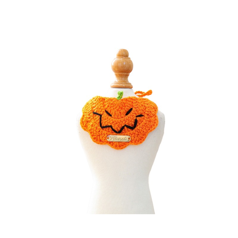 Pet Accessory Halloween Gold Label Knit Bandana Cat Dog Bib Ghost Festival Cartoon Pumpkin Tied Neckwear — image 6