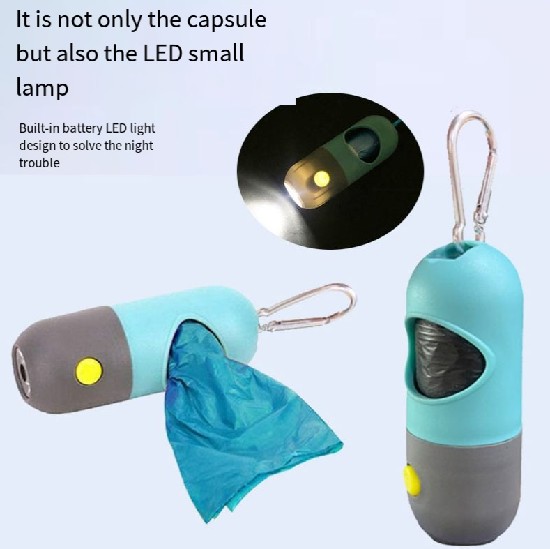 Multi functional LED with light pet garbage bag cat and dog dispenser toilet bag pill cleaning product — image 9