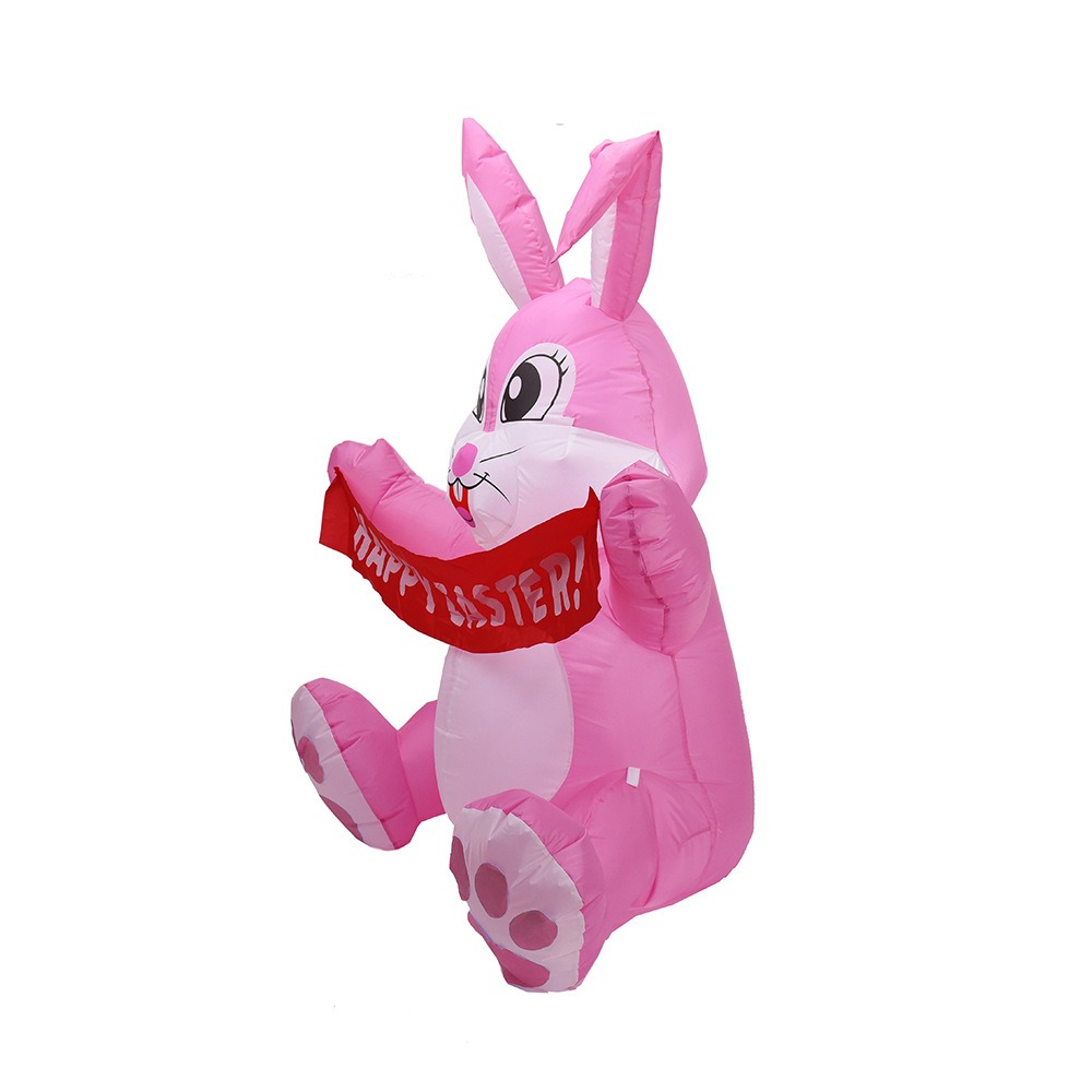 Conejo de Pascua Inflable de 1.5 Metros, Color Rosa, Iluminación LED, Decoración de Jardín para Semana Santa — imagen 3