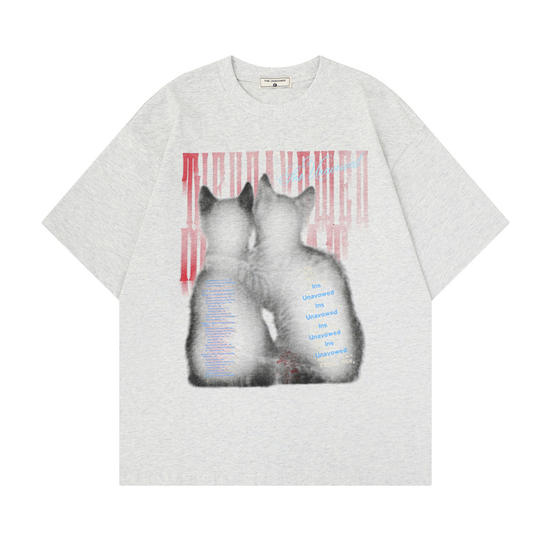 Cat printed short sleeved T-shirt — imagen 2