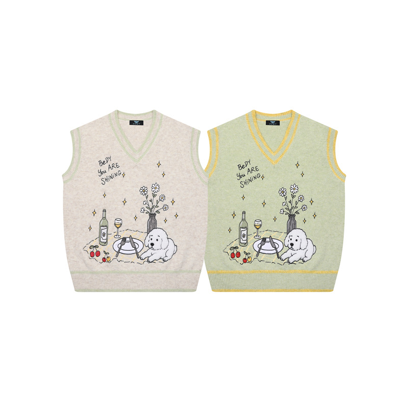 Picnic puppy sleeveless sweater vest for men and women — image 6