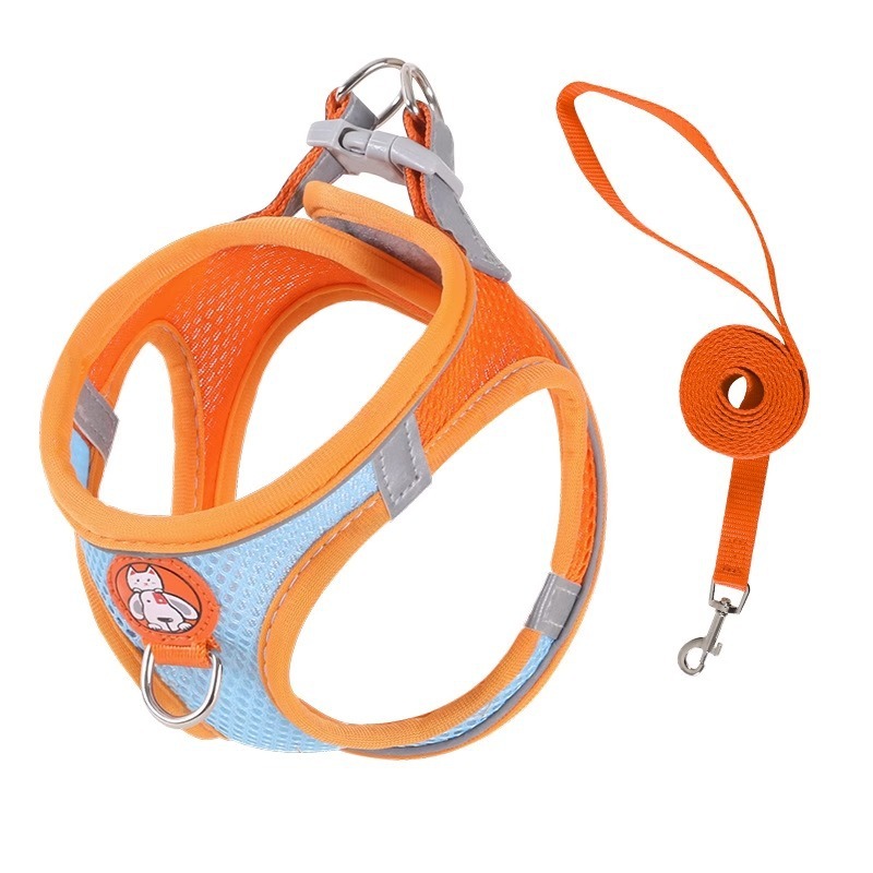 Pet dog leash traction rope reflective chest and back dog leash small dog leash cat leash anti loosening not strangling the neck — image 9