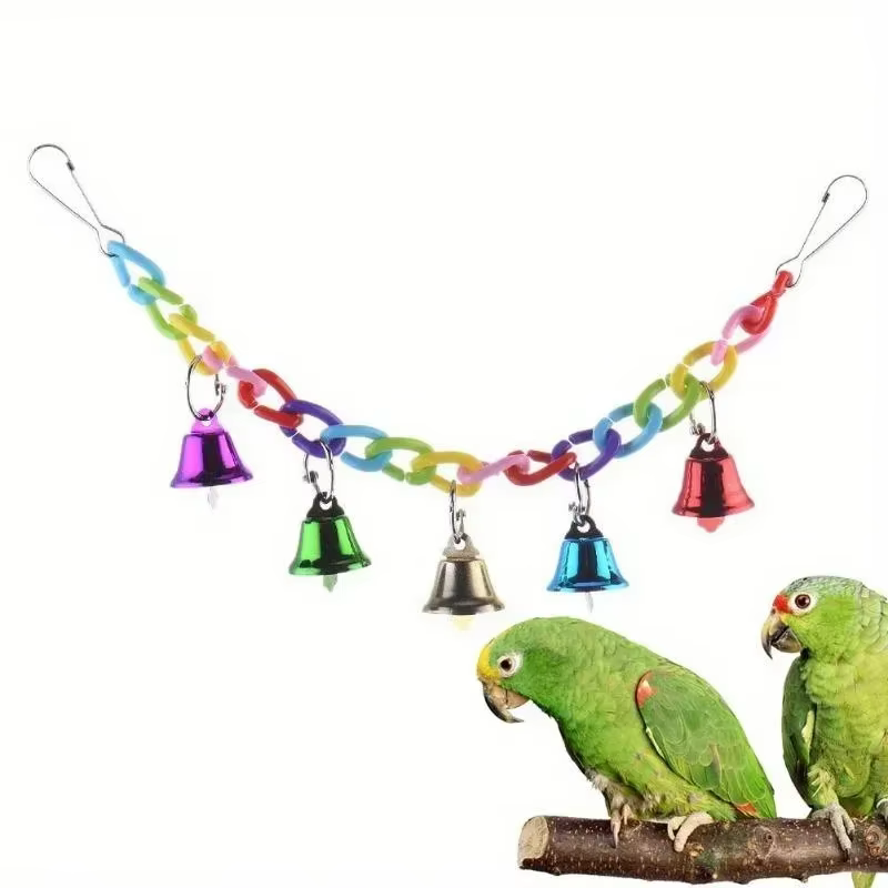 Parrot Toys Bird Suspension Bridge Bird Cage Swing Toy With Bell Pet Supplies Random Color — image 2