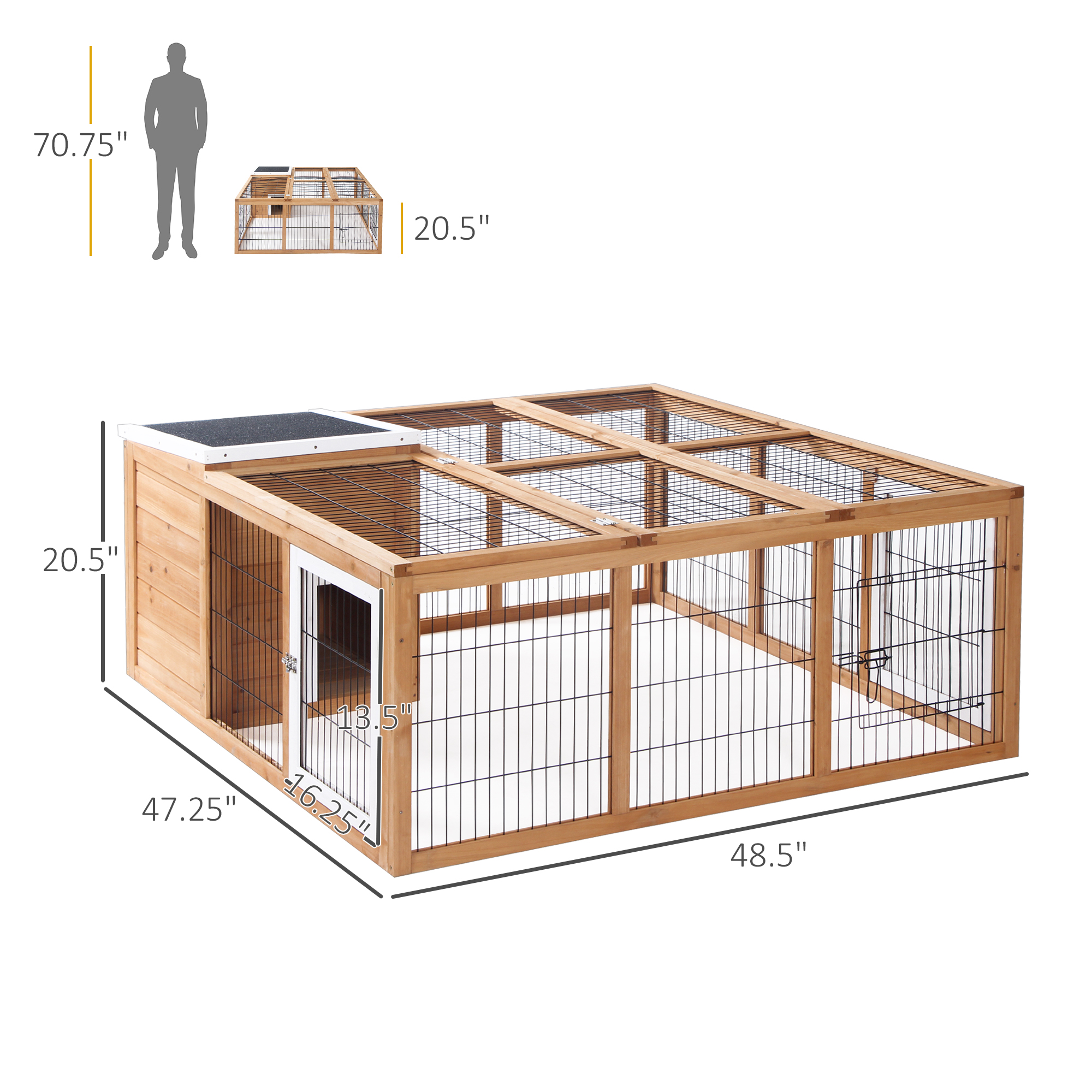 Casa para Conejos, Hogar Acogedor para Pequeños Animales con Ventilación Natural — imagen 1
