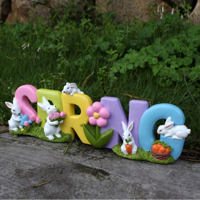 Cartas de letras creativas para conejos decoraciones jardín exterior — imagen 2