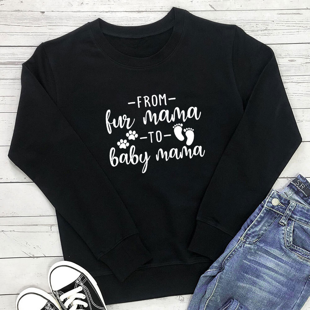 From Fur Mama to Baby Mama letter printed hoodie — image 4