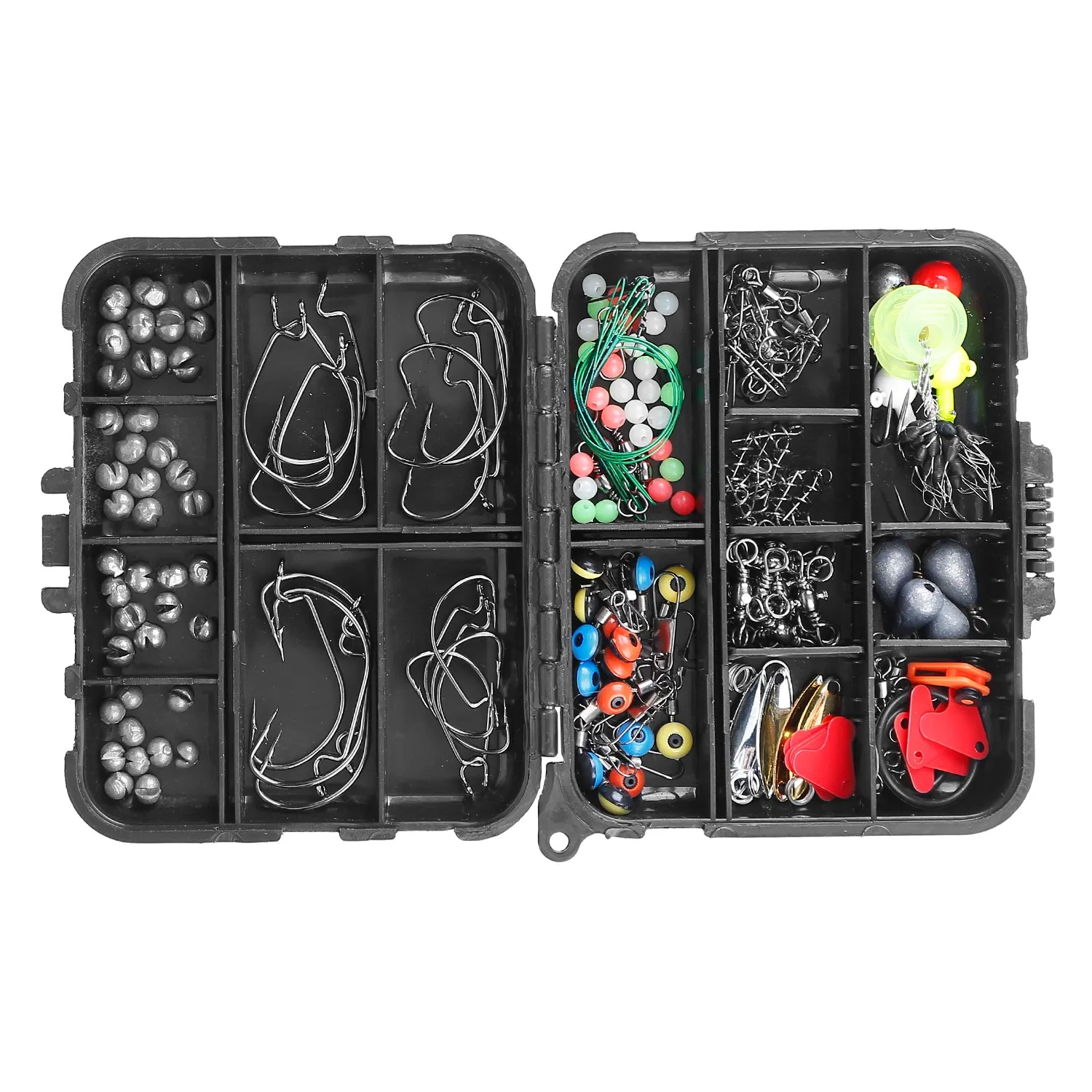 188PCS Fishing Accessory Kit - Includes Hooks, Sinker Weights, Lures, Swivels & More, Premium Corrosion-Resistant Material with Tackle Box for Easy Storage & Carry, Ideal Gift for Fishermen — image 7