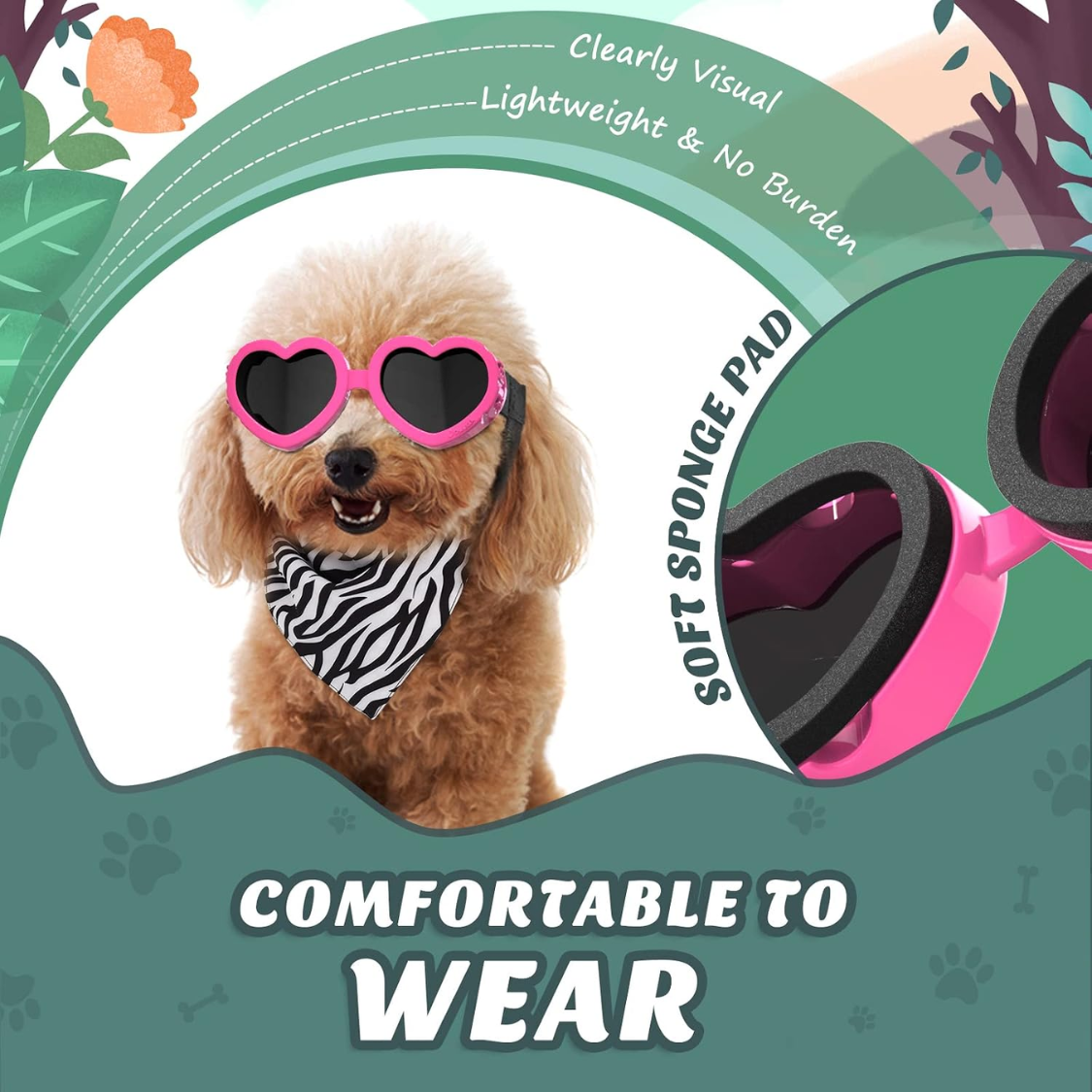 Gafas de Sol para Perros Pequeños Protección UV Corazón — imagen 2