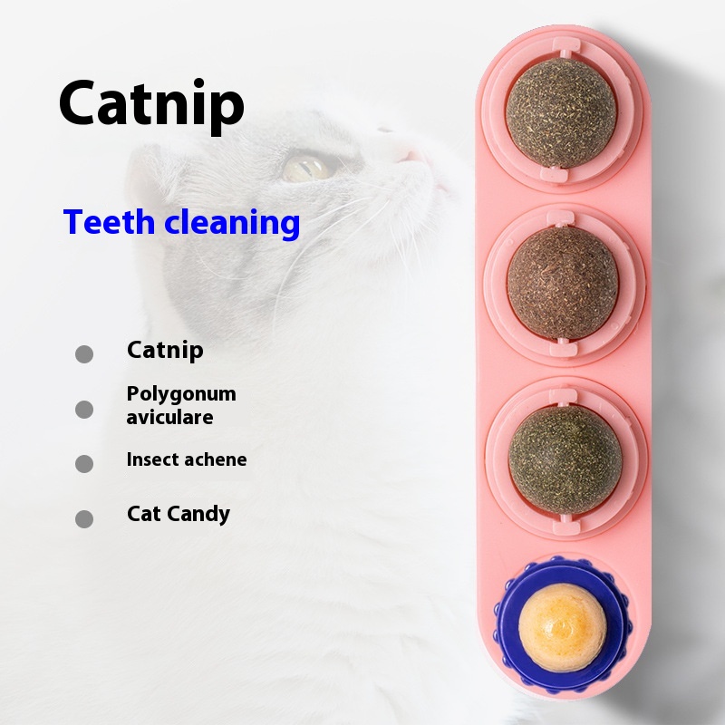 Bola Giratoria de Hierba Gatera y Vid de Plata 4 en 1, Limpieza Dental, Prevención de Acné, Salud Digestiva, Juguete Adhesivo para Pared, Material Comestible y Seguro — imagen 7
