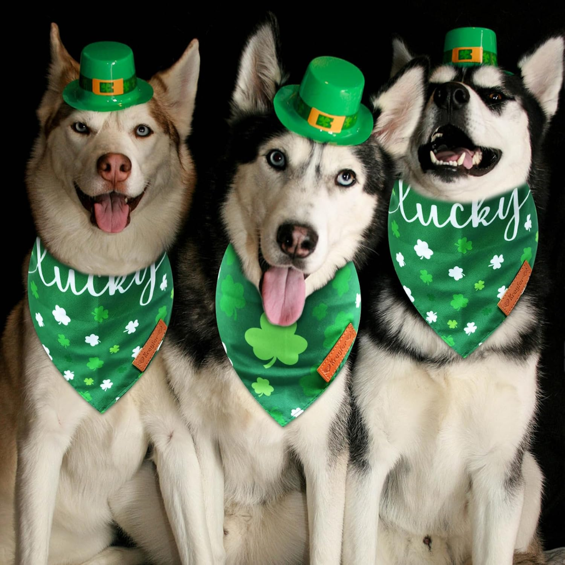 2 Piezas de Pañoletas Para Perro del Día de San Patricio, Bufanda Triangular Reversible de Doble Cara — imagen 4