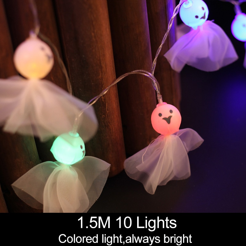 1.5m 10Led Halloween Pumpkin Ghost Skeletons Bat Spider Led Light String Festival Home Bar Party Decor Halloween Ornament — image 15