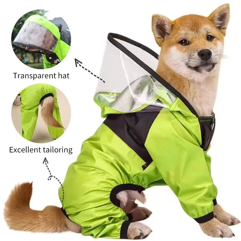 Chaleco de Lluvia para Perros Transparente con Capucha Impermeable Ropa para Mascotas Caninas y Gatos — imagen 3