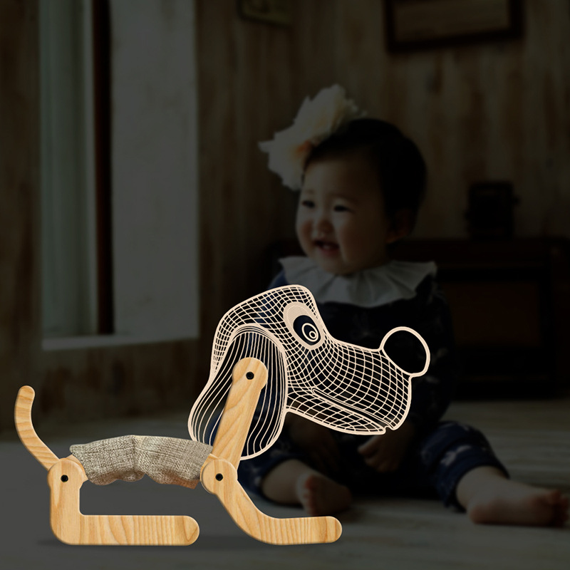 Puppy Folding Table Lamp Led Creative Product New 3D Night Light — image 2