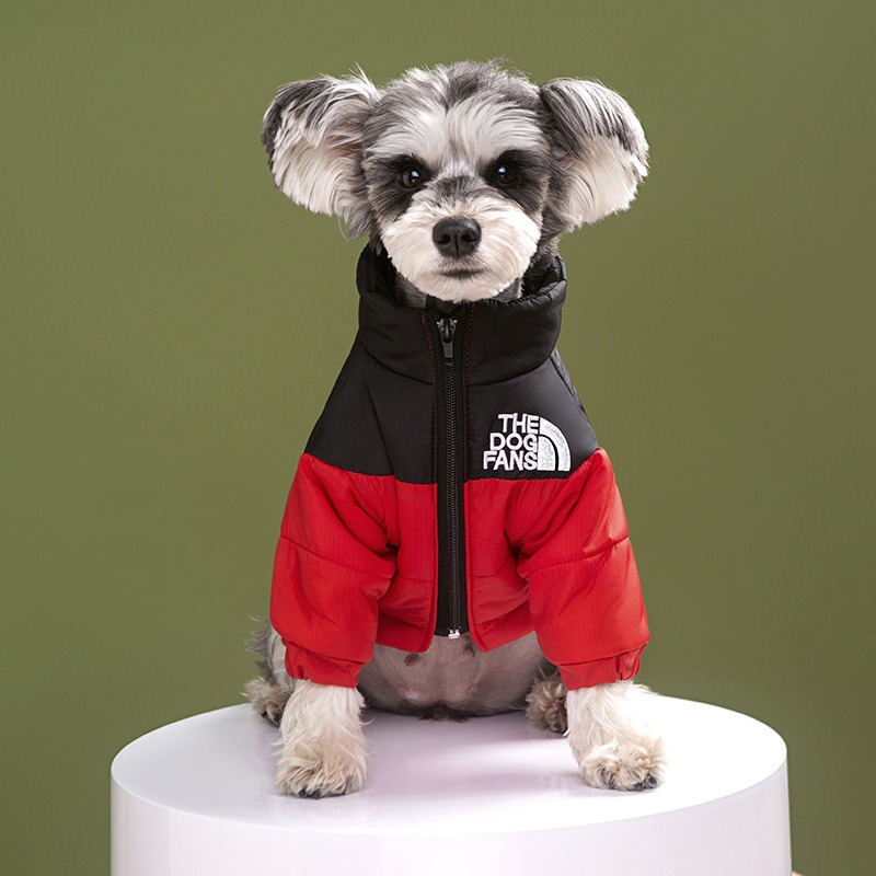 Ropa de perro de moda marca tendencia, chaqueta de invierno impermeable y cálido para perros, con capucha, tallas mediana y grande — imagen 1