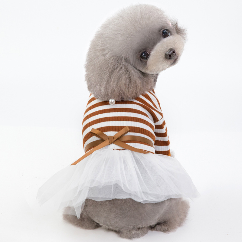 Pet Clothes Dog Clothes Spring And Summer New Dresses Pet Clothes Skirt Temperament Pit Yarn Skirt — image 7