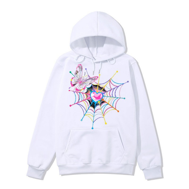 Dark Gothic Streetwear Hoodie for Men and Women, Large Size Spider Web Pattern Zipper Sweatshirt — image 11