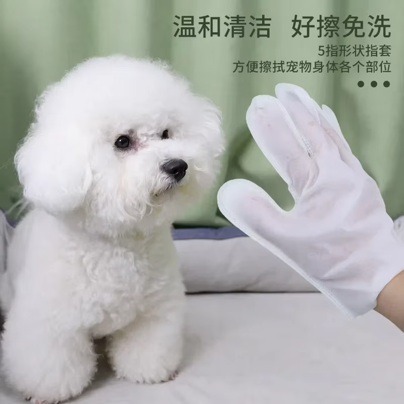6PCS Cat Dog Disposable Glove Towels Pet Wash Free Glove No Rinse Washing Gloves Towels Deodorizing Dry Cleaning Wet Towels — image 3