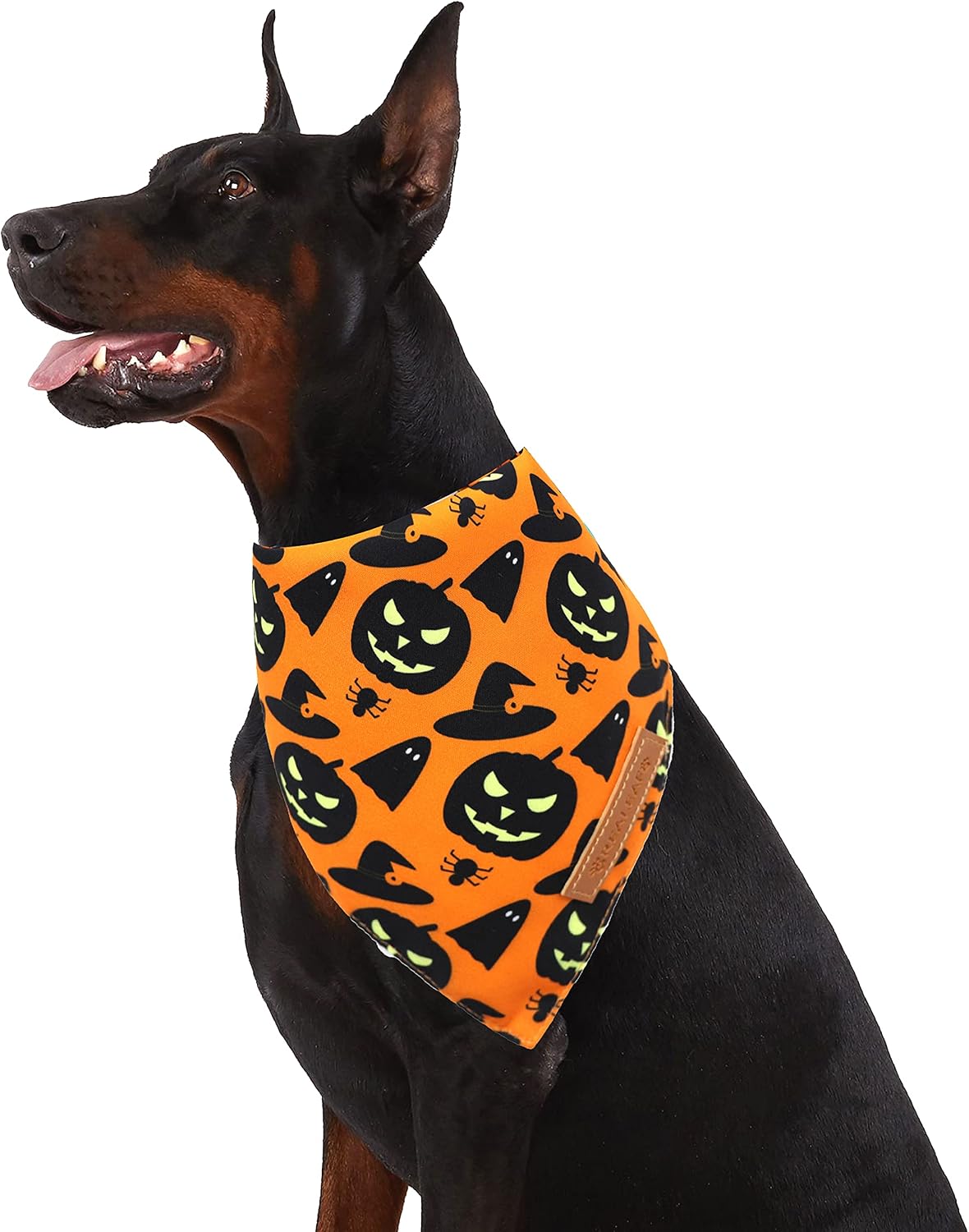 Dog Bandanas 2 Pack, Reversible Pumpkin And Spider Web Fall Pet Scarves, Adjustable Triangle Bibs For Dogs, X-Large — image 3