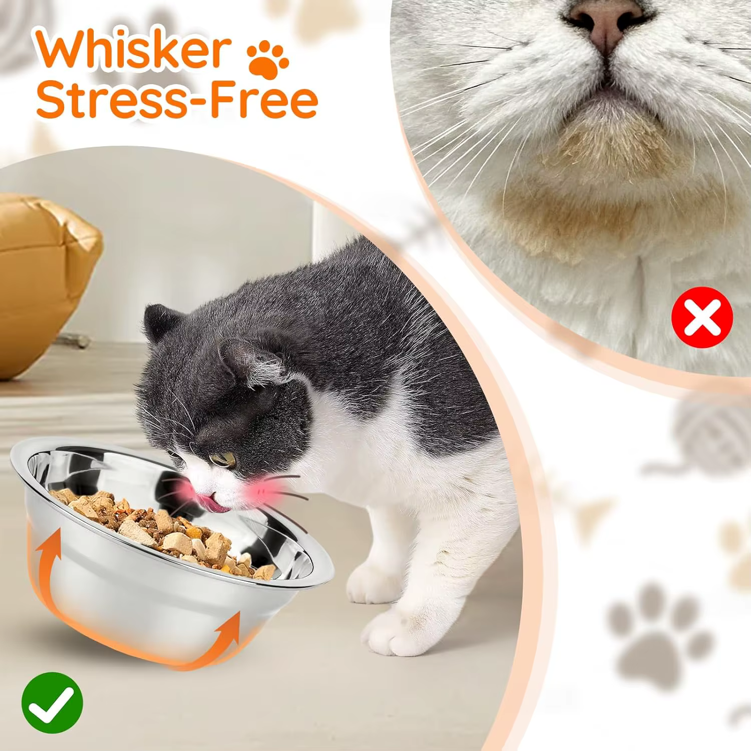 Elevated Cat Bowls Raised Wood Stand Feeder with 3 Stainless Steel Bowls Feeding & Watering Supplies for Puppy Cats Accessories — image 4