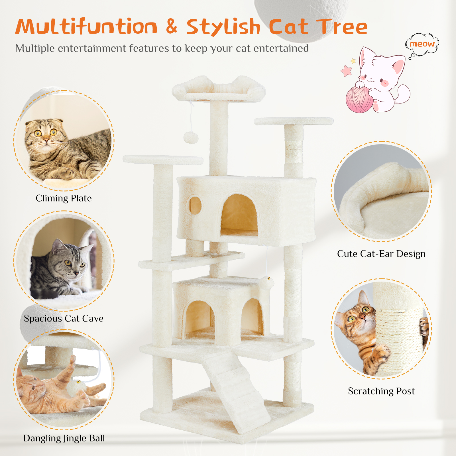 Multi Functional Cat Treehouse Cat Climbing Frame — image 2