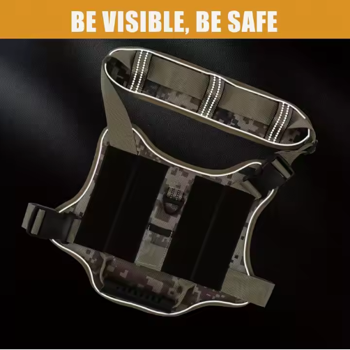 Guarnición Táctico para Perros de Servicio con Manija de Control - Sin Tirar - Ajustable Reflectiva — imagen 10