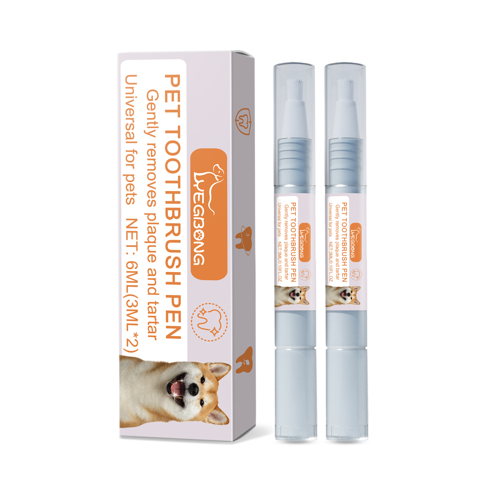 Pet Dental Toothbrush Pen 2Pack Dog Cat Plaque Tartar Remover, Freshen Breath & Soothe Gums — image 9