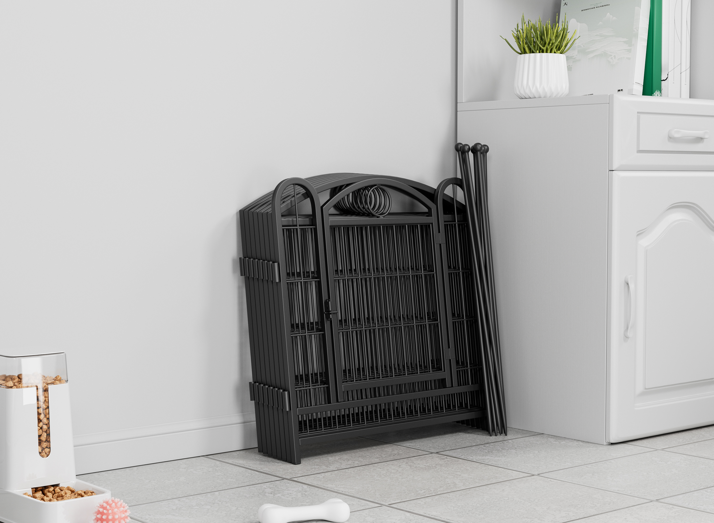Dog Playpen Indoor 24 inch 8 Panels Metal Dog Pen Pet Dog Fence Outdoor Exercise Pen with Doors, Heavy Duty Dog Fence Puppy Pen for Large Medium Small Dogs Indoor Outdoor Foldable Pet Exercise Pen — image 32