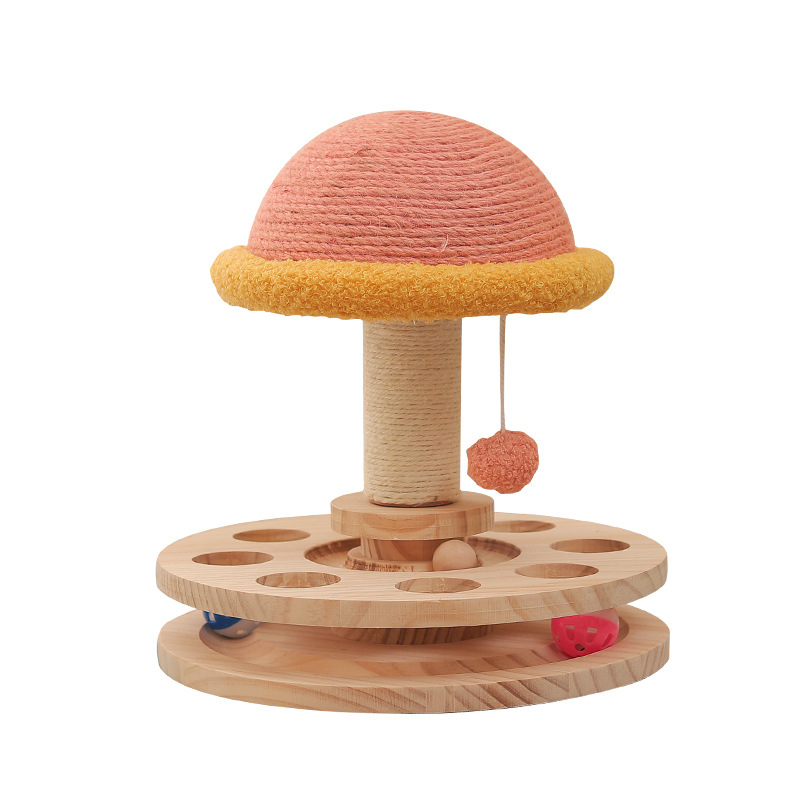 Juguetes de Rueda de Madera Maciza para Gatos con Sisal y Púas de Rasguñar — imagen 5