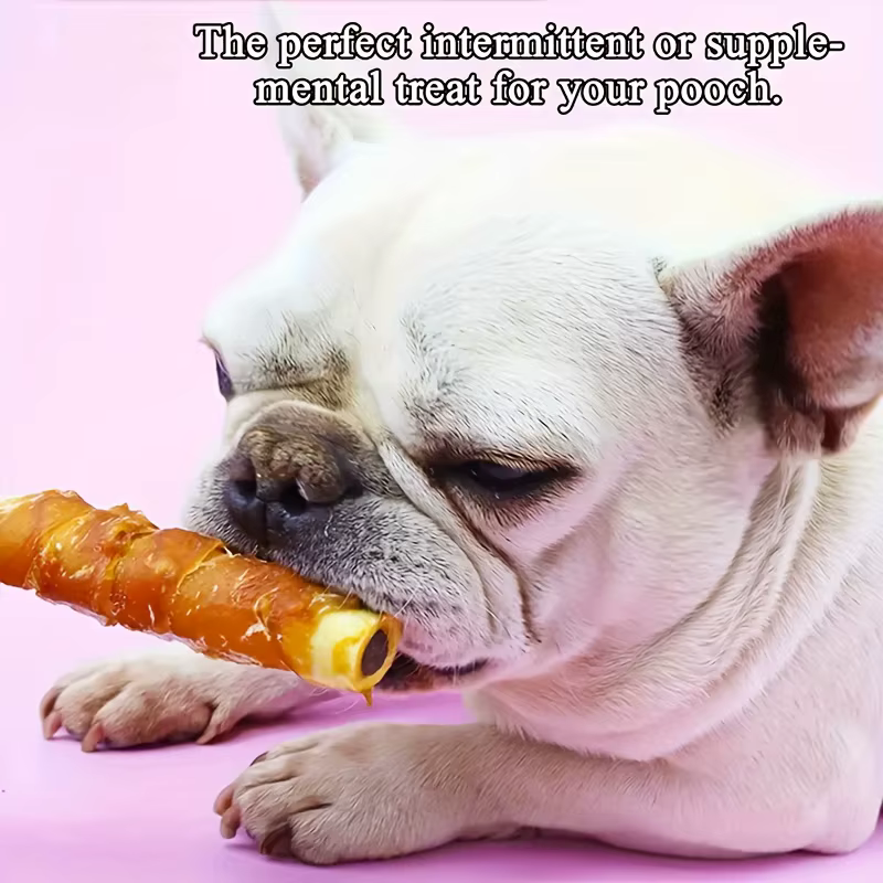 Palito de Cuero de Res Envuelto en Pollo Tipo Chocolate, Snacks de Carne para Perro, Hecho con Carne de Pollo y Piel de Res, Relleno de Res — imagen 2