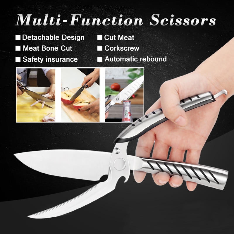 XITUO kitchen multi-function scissors stainless steel chicken bone scissors monster scissors chef knife kitchen tools — image 1