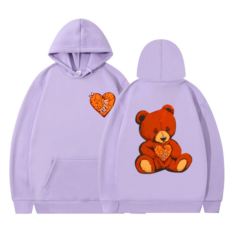 Style Teddy Print Long Sleeve Hooded Sweatshirt — image 4