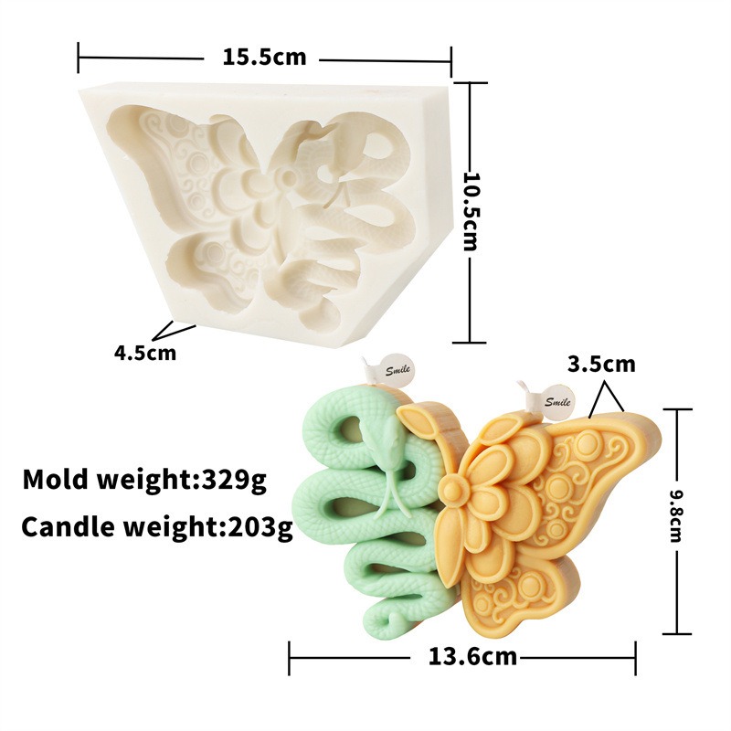 Silicone Angel Butterfly Embossed Pattern Candle Mold Halloween Skull Butterfly Baking Cake Mold Decoration Mold — image 7