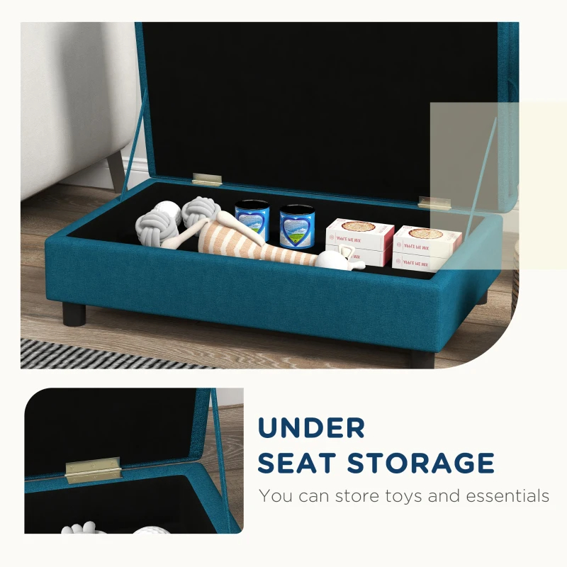 PawHut Pet Sofa Dog Sofa For Small Dogs With Storage, Dark Blue — imagen 7